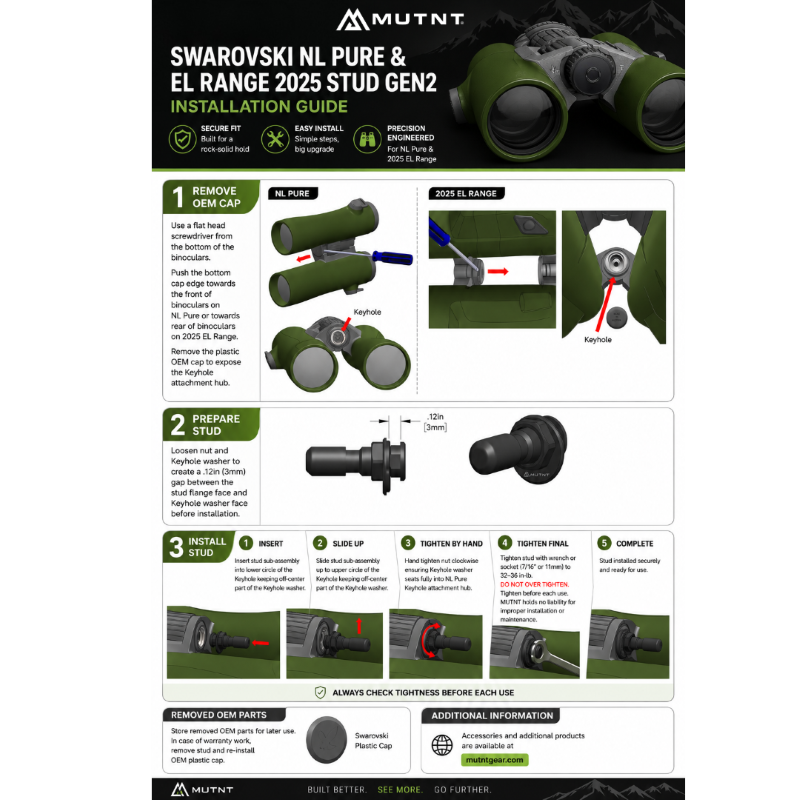 Gen 2 - NEW Swarovski NL-Pure AND EL Range Stud Tripod Adapter
