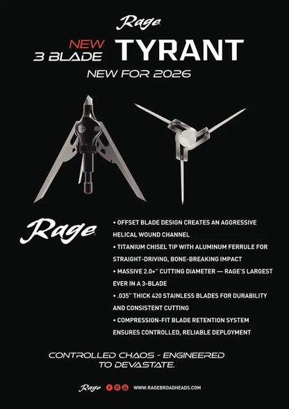 Rage Tyrant 3 Blade Mechanical- 3 pk.