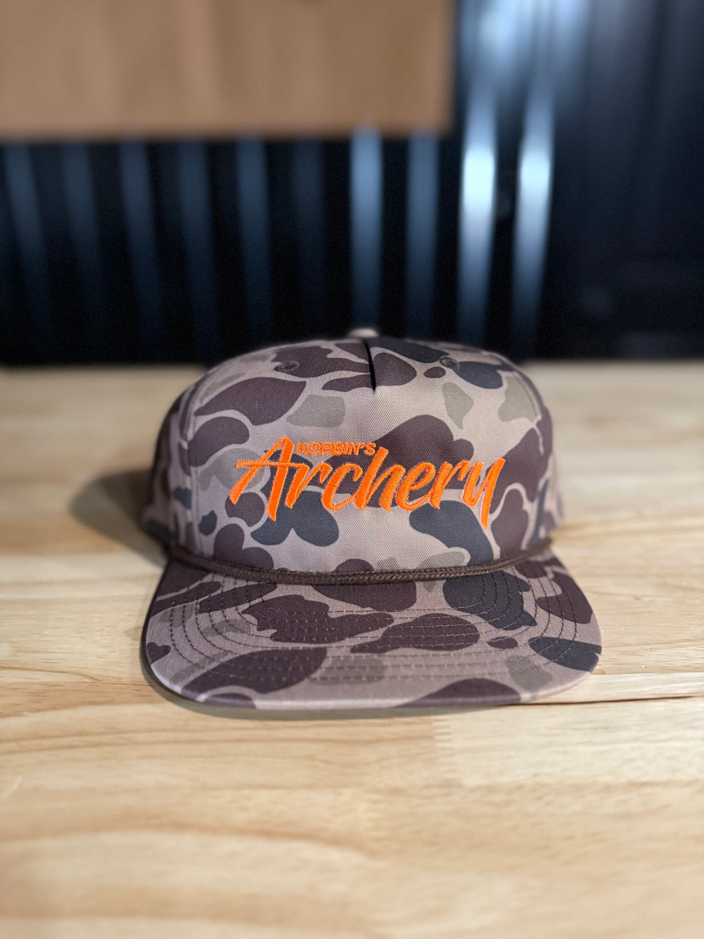 Korbin's Archery Duck Camo Rope Hat-Orange Logo