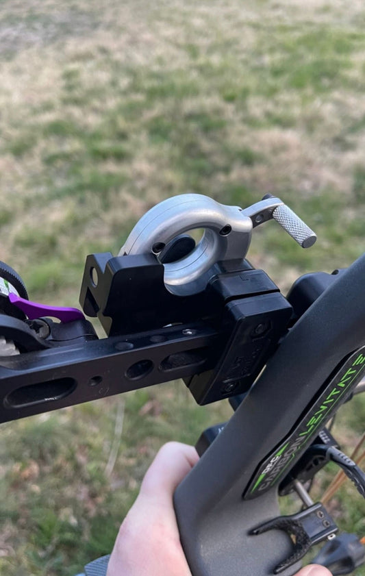 Spot-hogg Dovetail Sight Bar and Mathews Bridge Lock Stabilizer Clamp.